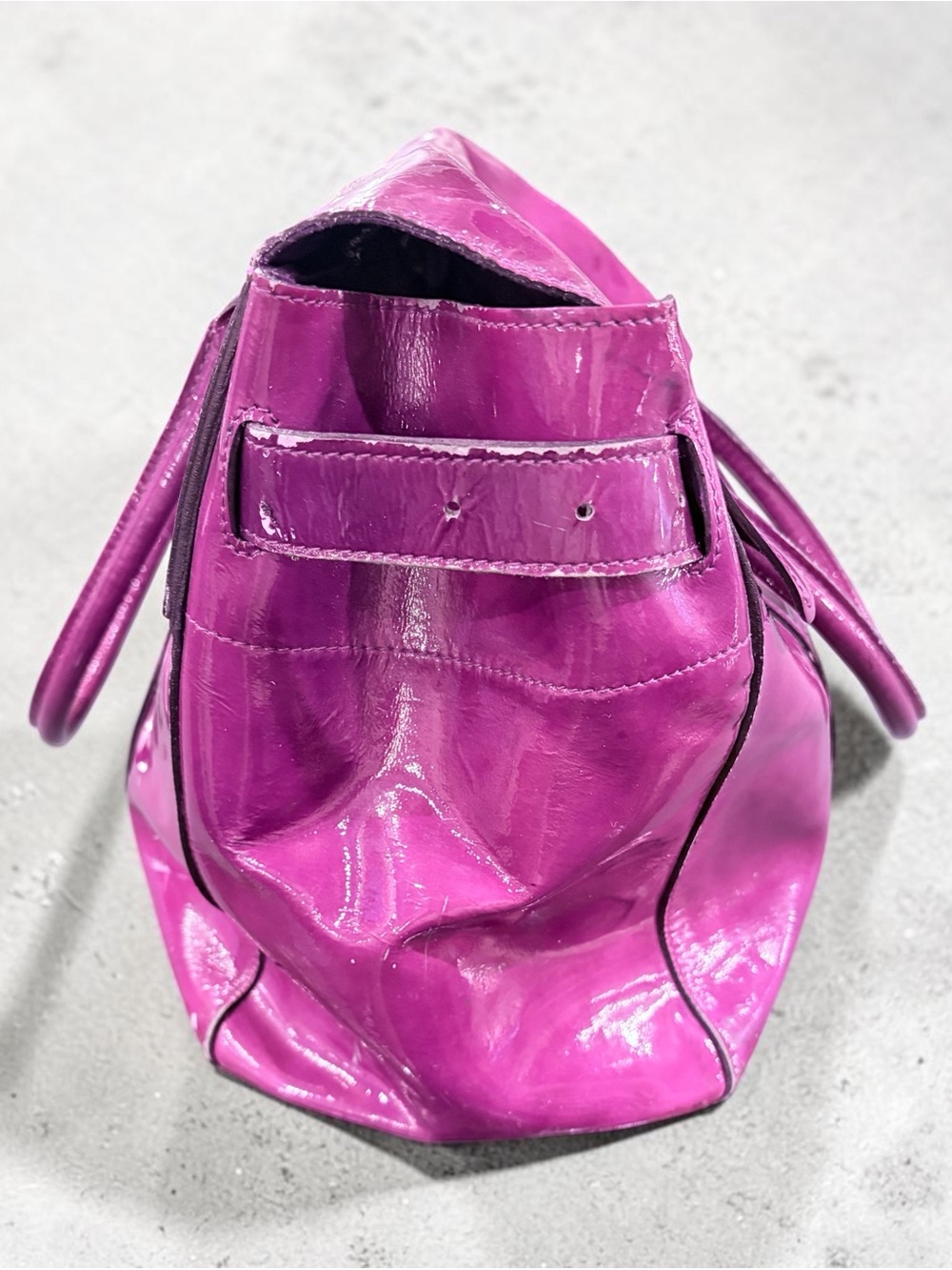 Mulberry Vintage Purple Patent Leather Bayswater Satchel Large - Picture 3 of 12
